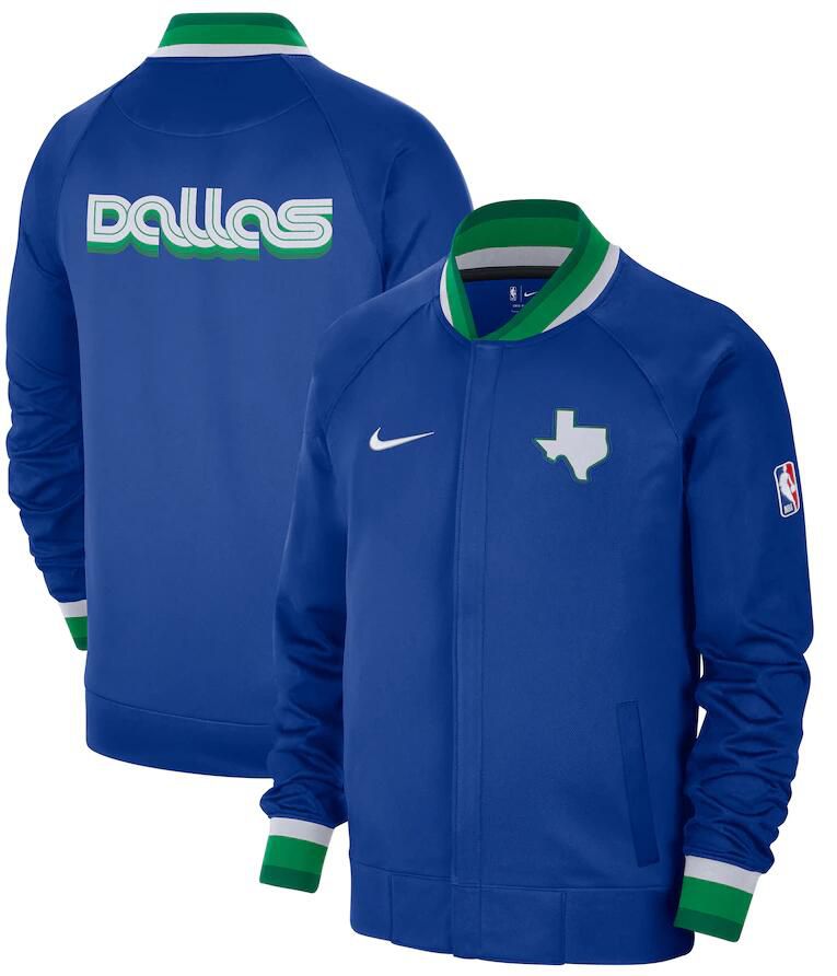 Men Dallas Mavericks Blue Nike City Edition Full Zip Jacket 2023 NBA Jersey->denver nuggets->NBA Jersey